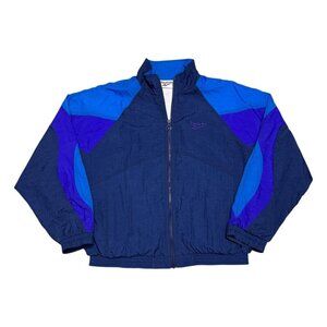 REEBOK Vintage 90s Y2K Blue Windbreaker Bomber Retro Light Jacket Womens Large